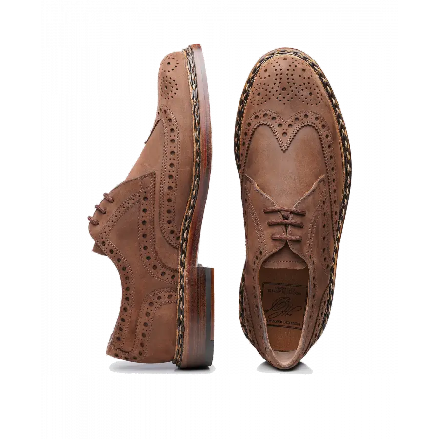 Heinrich Dinkelacker - Businessschuhe Derby BUDA FULL-BROGUE J Fettnubuk - braun
