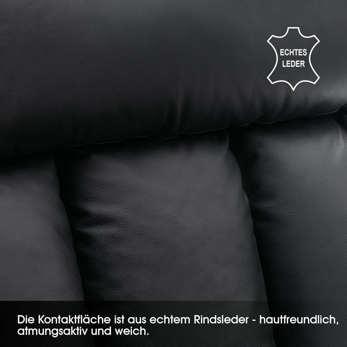 MCombo Relaxsessel MCombo elektrische Aufstehhilfe Fernsehsessel Relaxsessel 7190, motorisch verstellbar, Leder, Schwarz, 100 x 86 x 112 cm