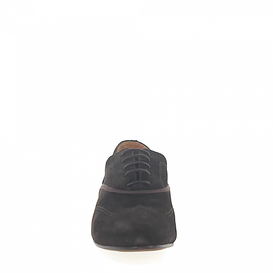 Lanvin - Schnürer Veloursleder Cap Toe Kontrastnaht braun - braun