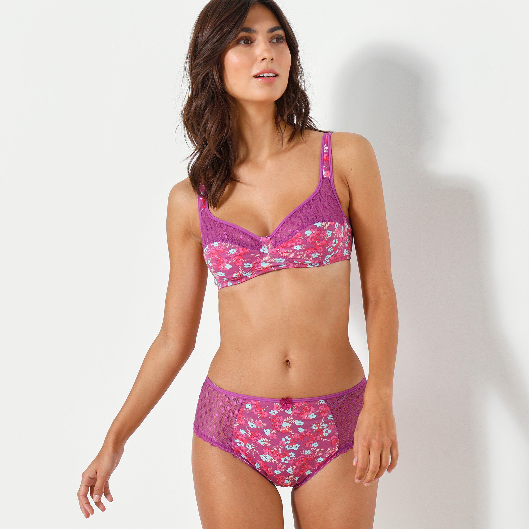 Soutien-gorge coton imprimé fleuri Coria