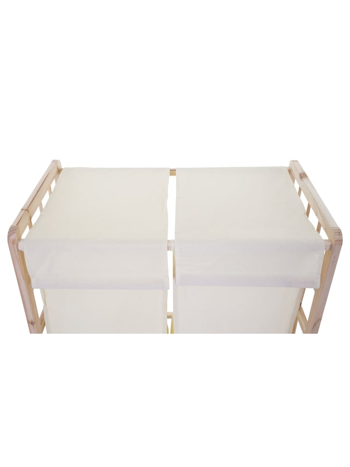 MCW Wäschesammler B60 mit 2x Wäschesack, Hellbraun, Bezug creme günstig kaufen onesize