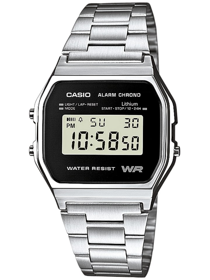 Casio Alarm Chrono Digitaluhr Schwarz / Silber günstig kaufen onesize