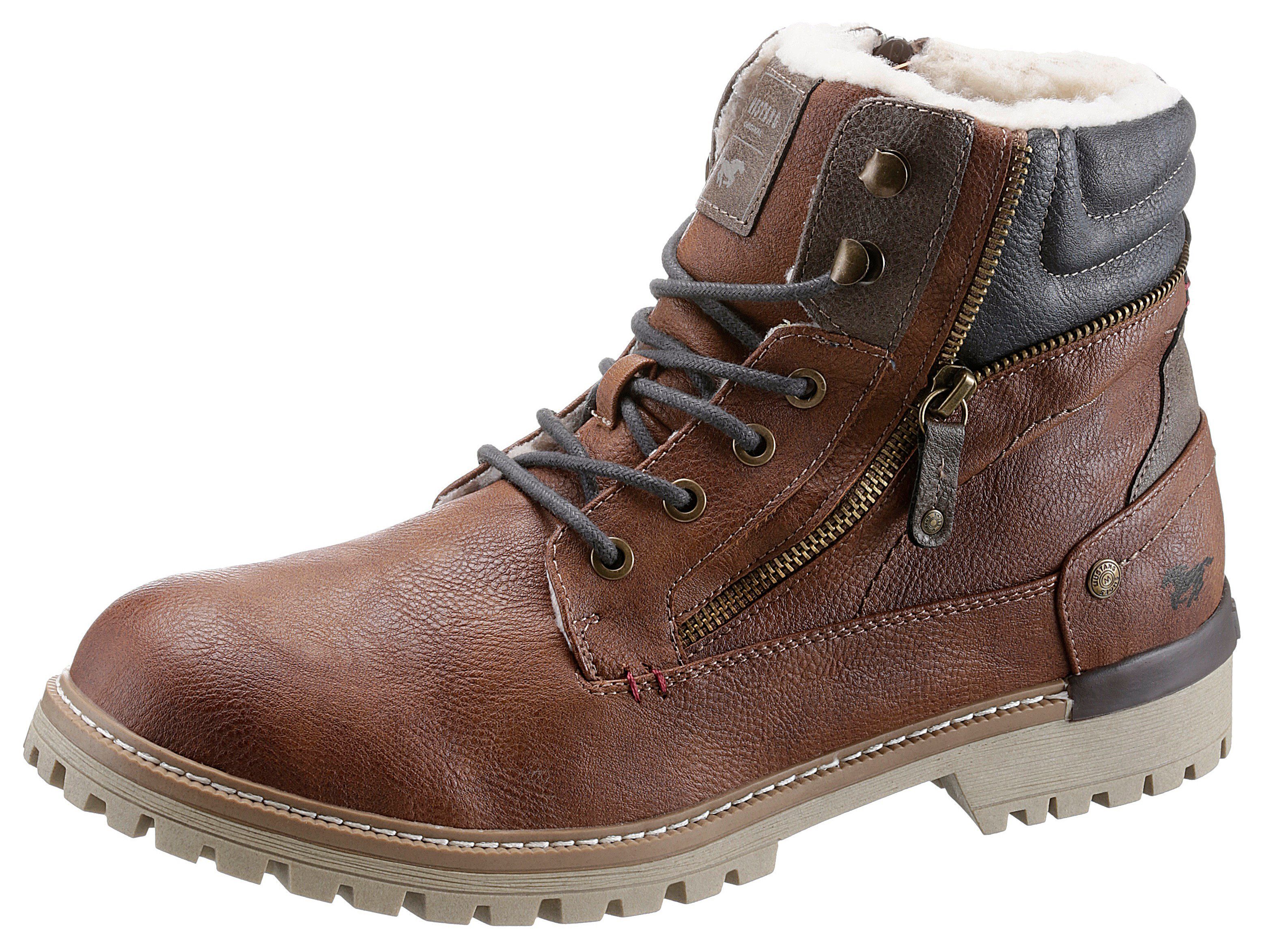Mustang Shoes Winterboots mit Zierreißverschluss außen