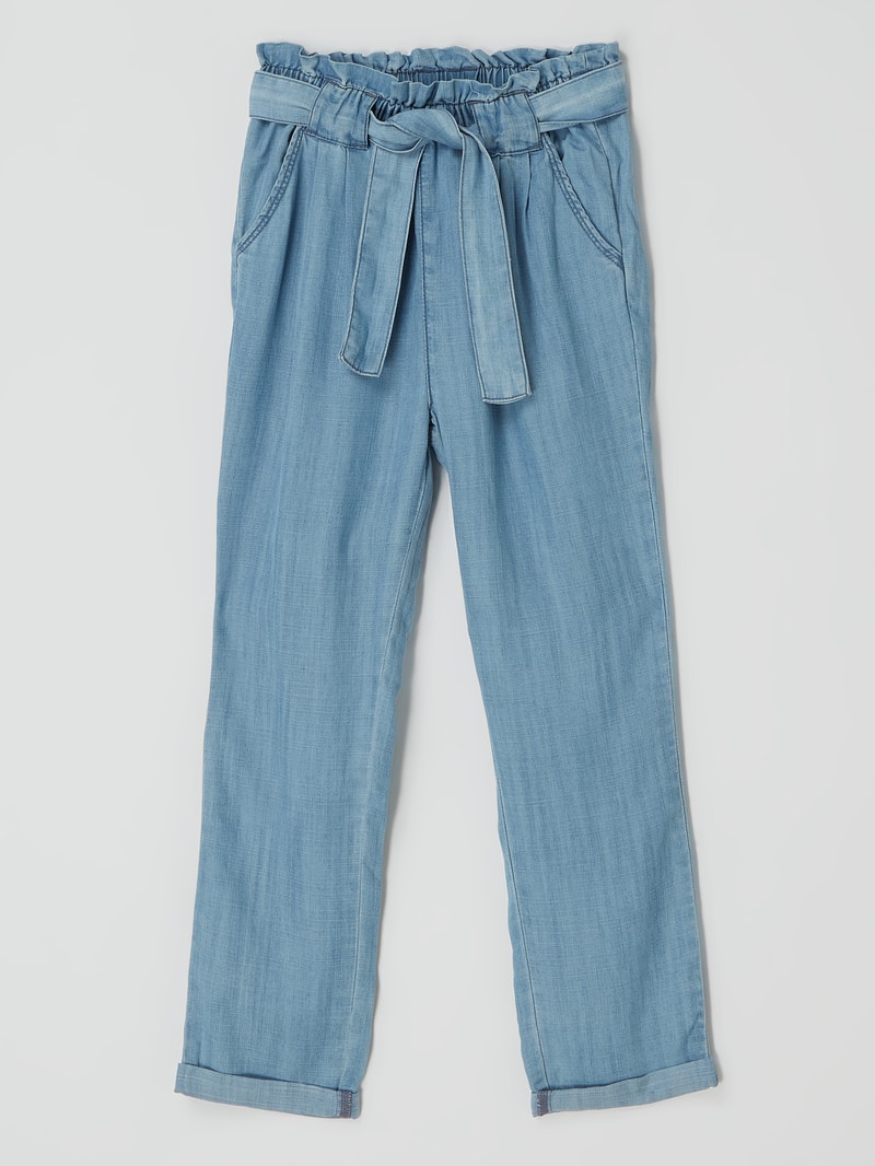 Paperbag-Hose aus Lyocell in hellblau