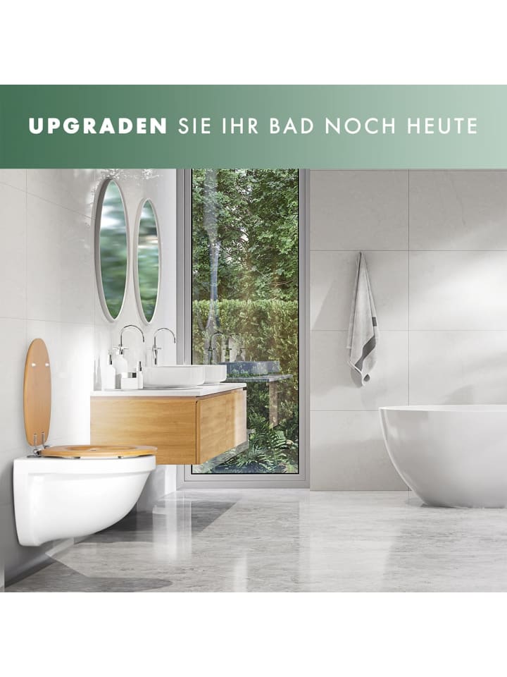 Benkstein BENKSTEIN Premium Bambus-WC-Sitz, oval - Soft-Close- und Quick-Release-Funktion günstig kaufen onesize