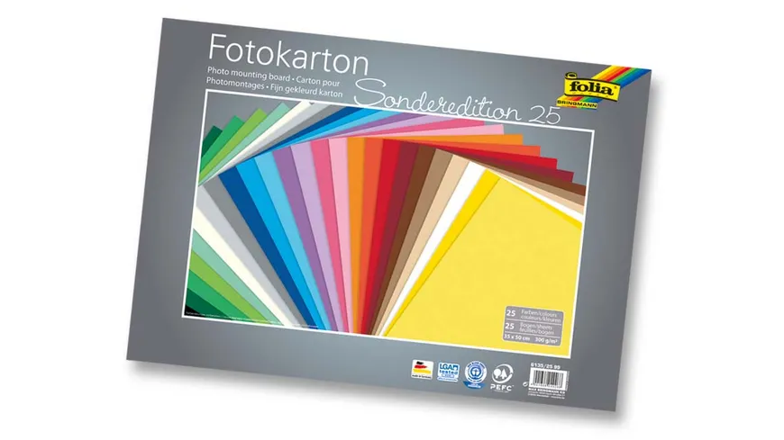 folia Fotokarton 25 Bögen 35 x 50 cm sortiert