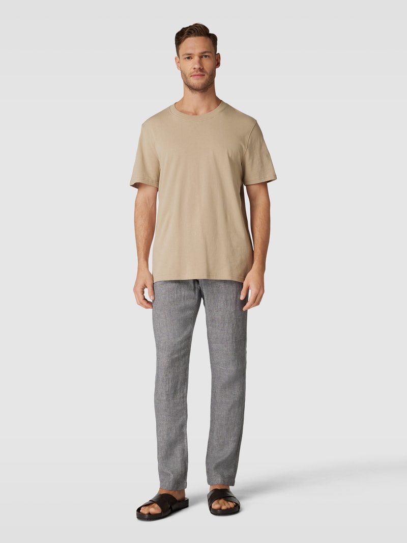 Regular Fit Stoffhose mit französischen Eingrifftaschen in mittelgrau