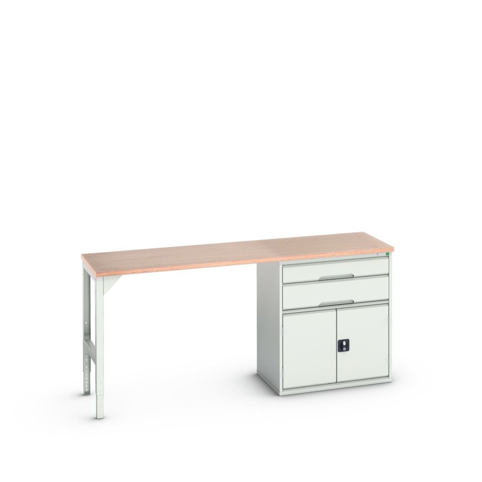 Bott 16921955.16 Verso arbetsbänk 2 lådor 2 dörrar Lådbredd 800 mm Plywood RAL 7035