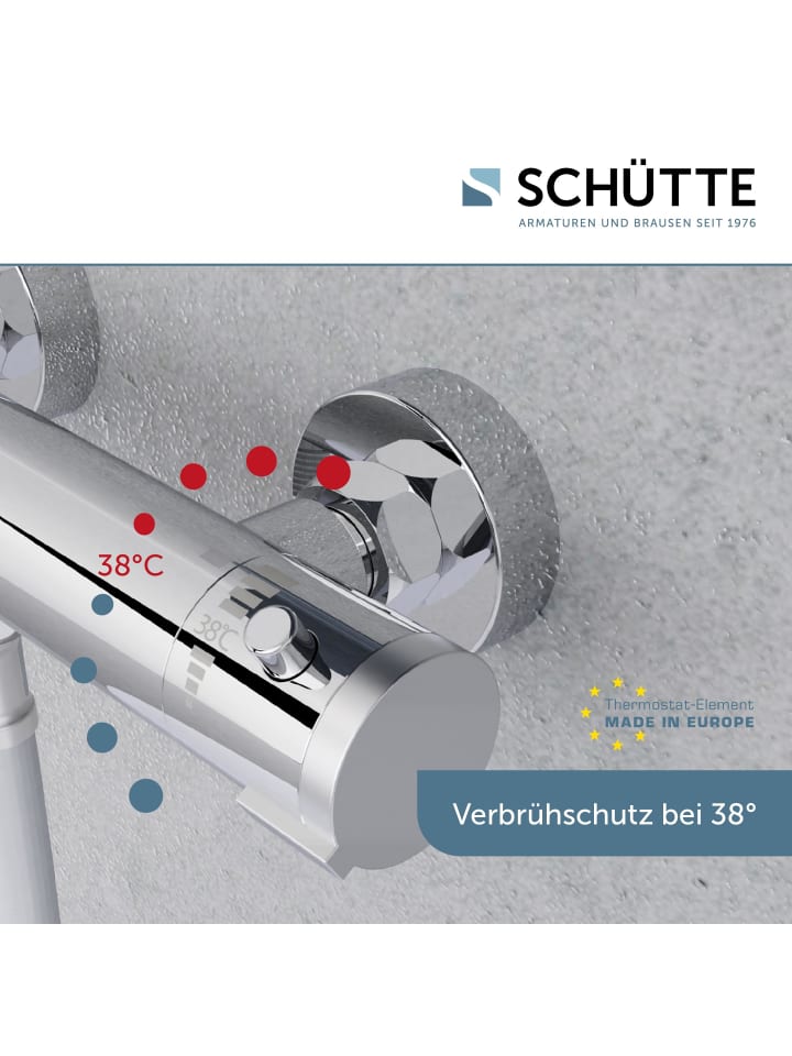 Schütte Duscharmatur LONDON in Chrom mit Thermostat - (L) 7 x (B) 27 x (H) 6 cm günstig kaufen onesize
