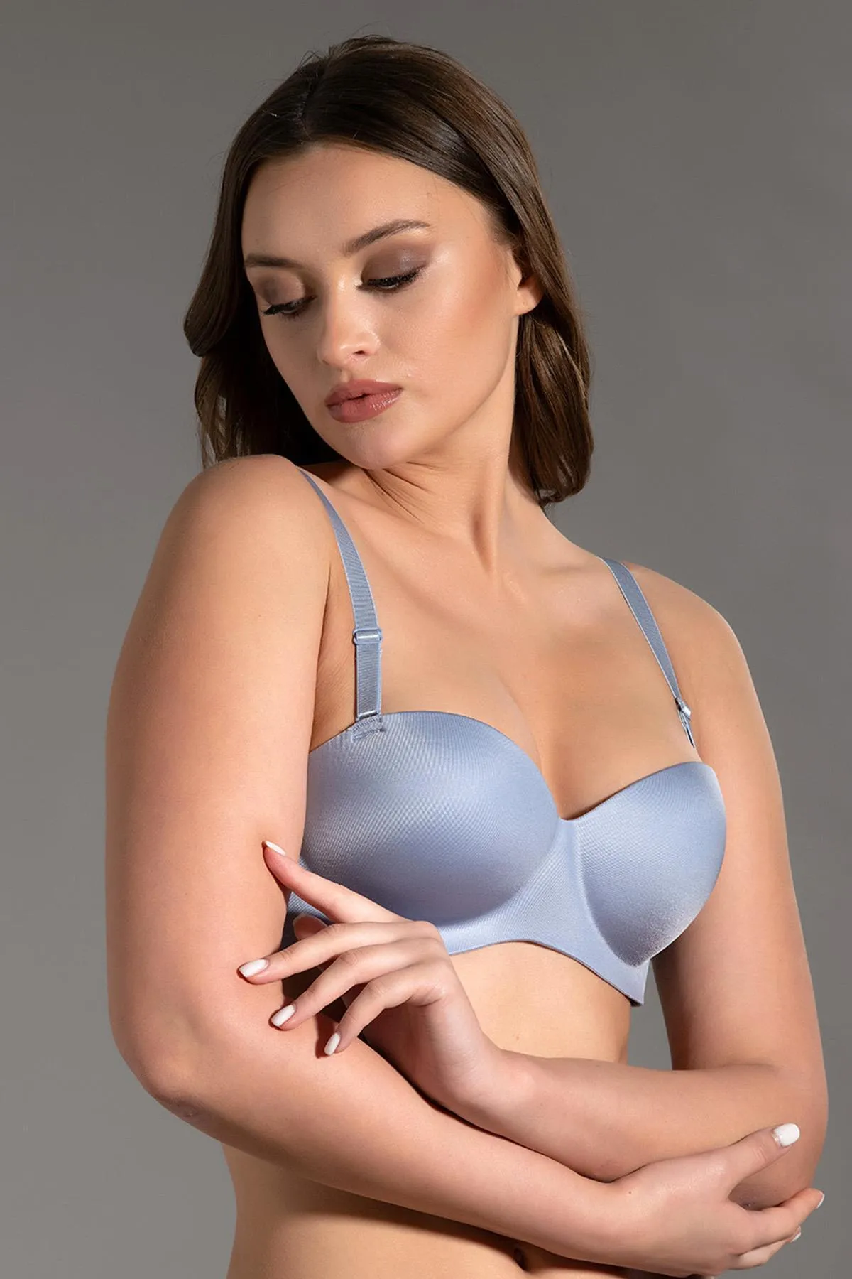 C&City  Unterstützte Laser Soft Cap Strapless C16055 Hellblau