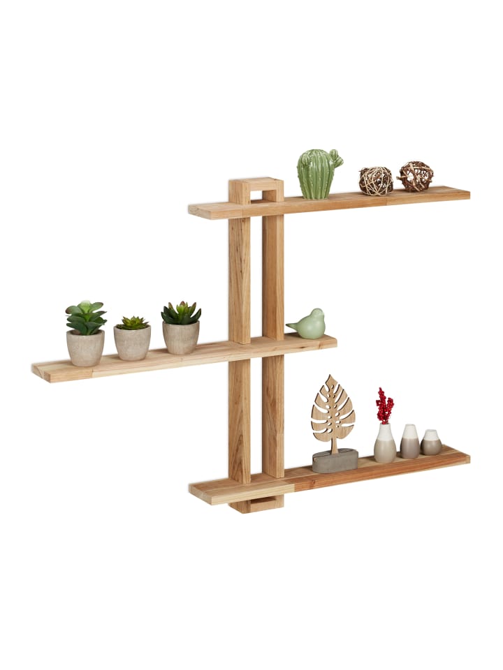 relaxdays Wandregal in Natur - (B)80 x (H)56 x (T)9 cm günstig kaufen onesize