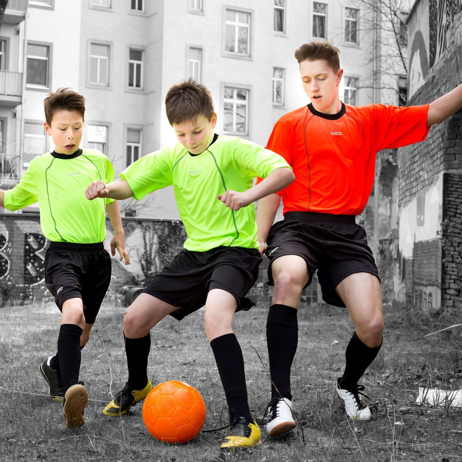 Fußballtrikot Geco Fußball Trikot kurzarm ORKAN neonfarben