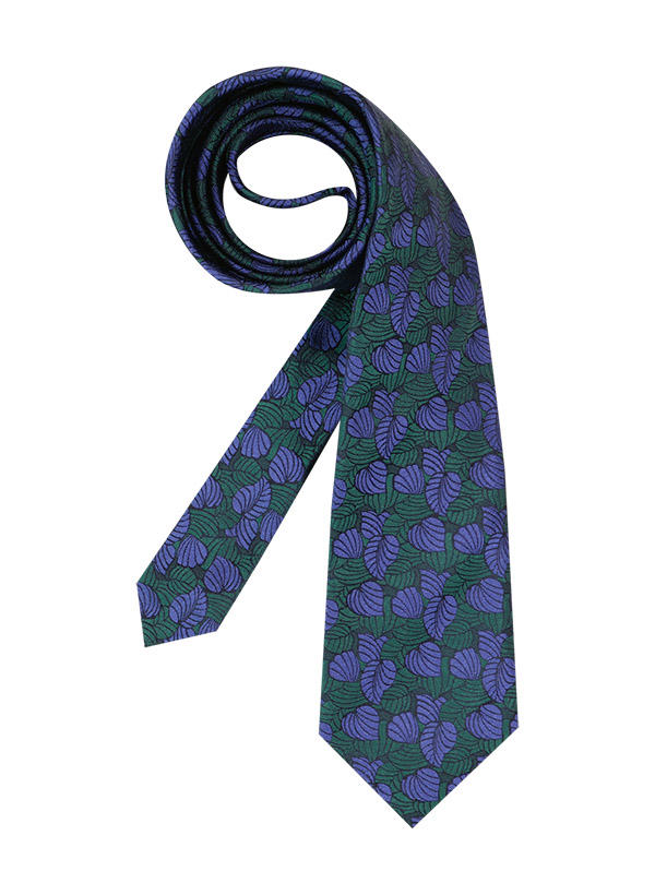 Ascot, Krawatte, Seide, lila-flaschengrün floral