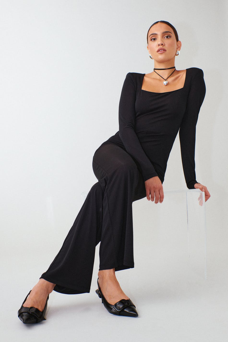 Shoulderpad jumpsuit