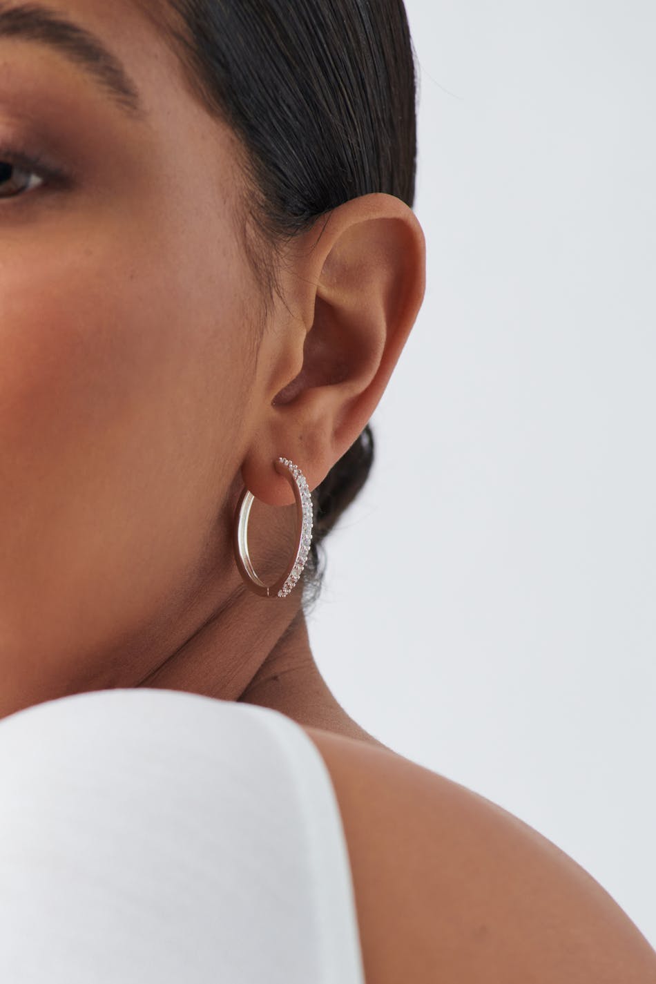 Rhinestone hoops earrings