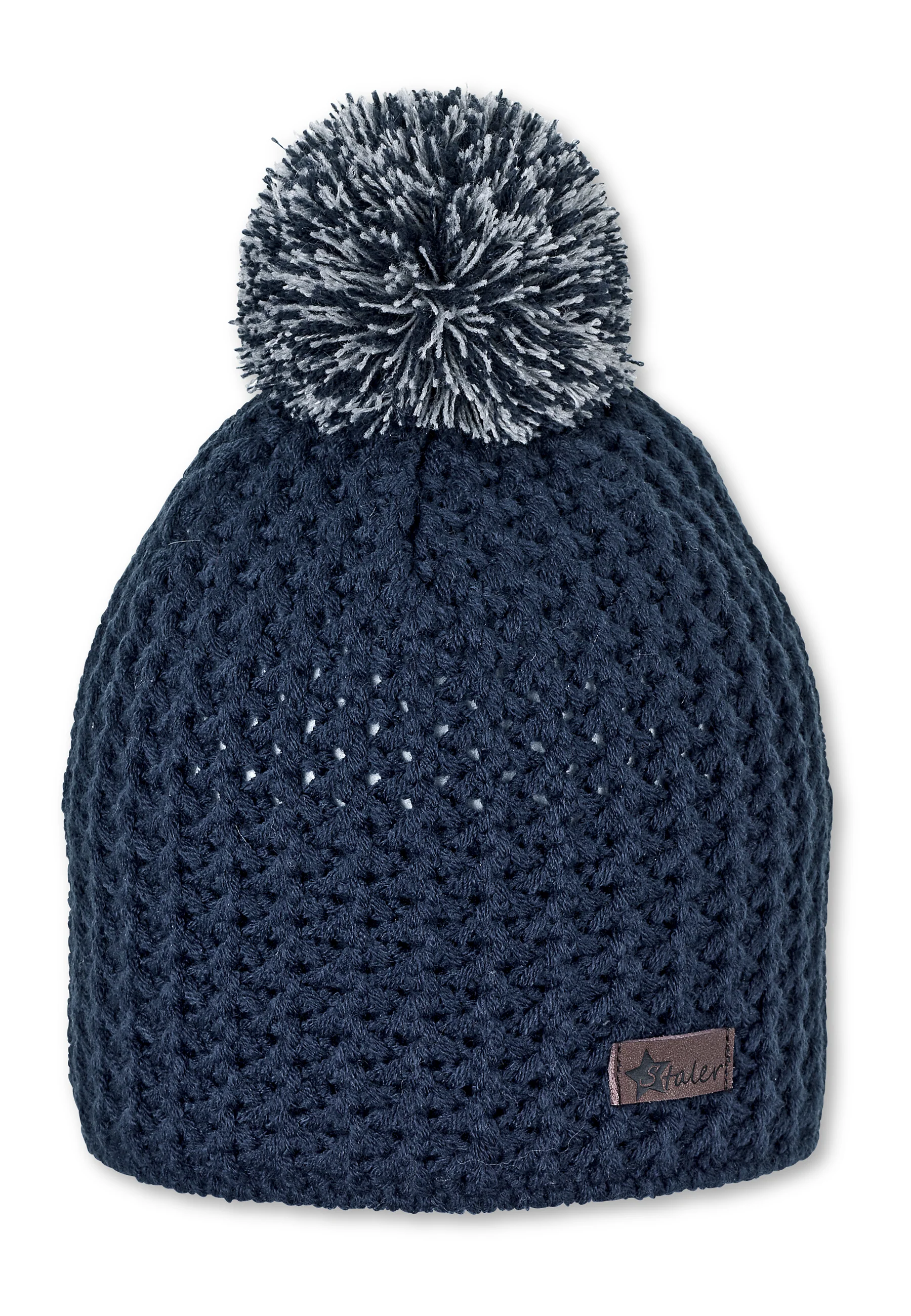 Strickmütze mit Struktur, Marine oder Silber mel.