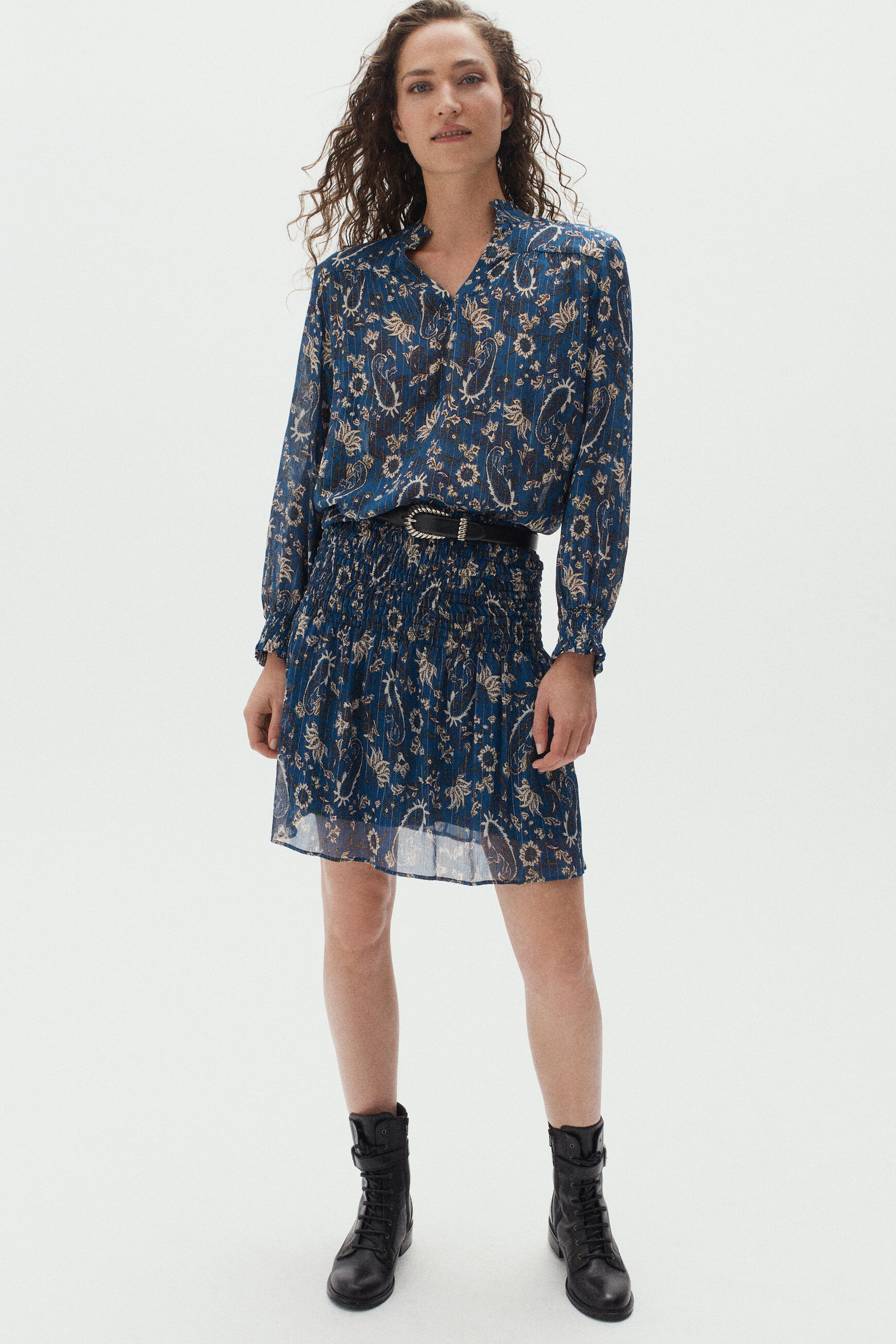 jupe jessie bleu petrole femme