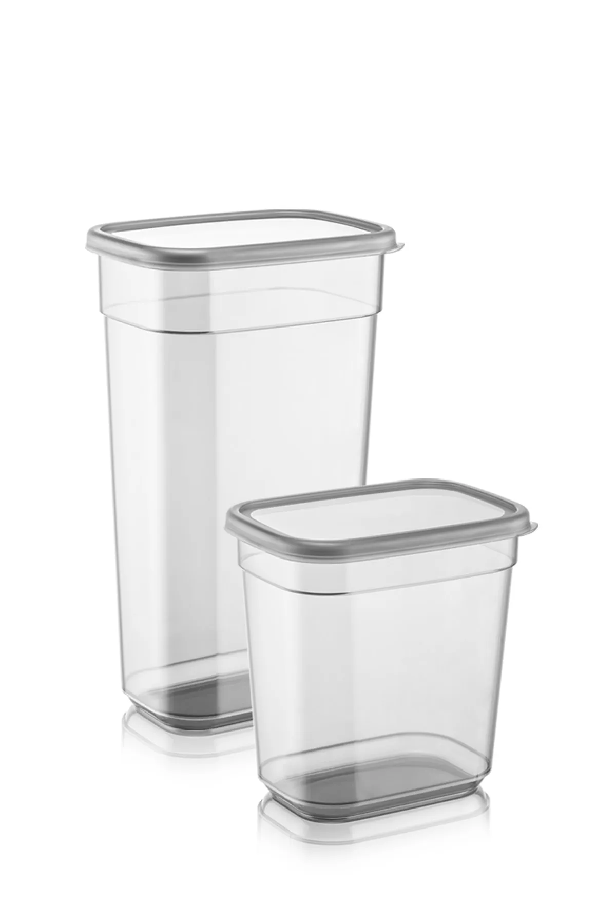 Meleni Home  Set mit 2 rechteckigen Elina-Aufbewahrungsbehältern – beschriftete Aufbewahrungsbox für Reinigungsmitteltabletten, 3200 ml, 2000 ml