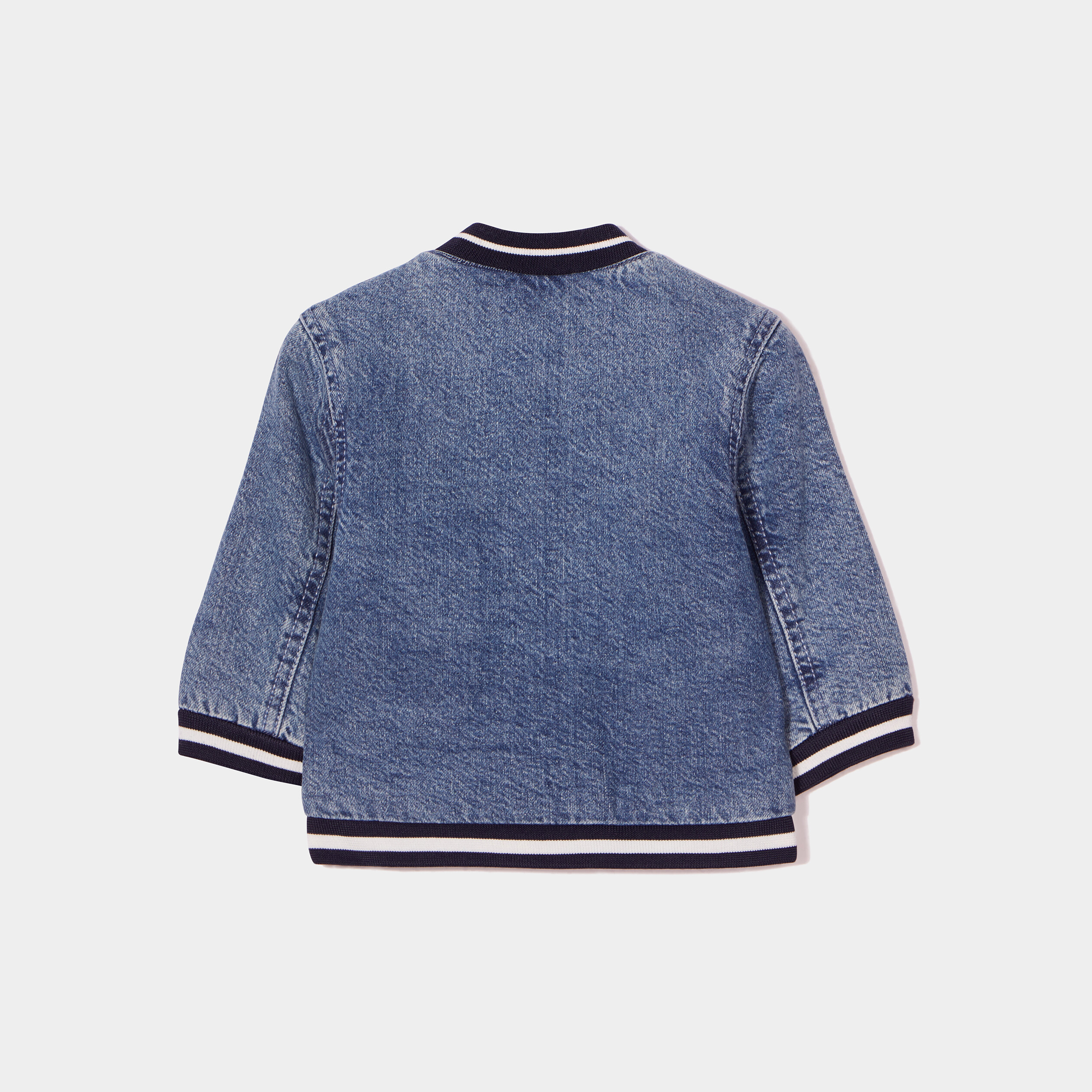 Veste teddy en jean avec patchs Creeks denim double stone bébé garçon | La Halle
