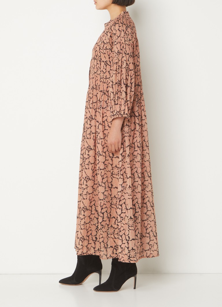 Rochie-bluză lungă Loulou de la By-Bar, cu model și încrețituri.