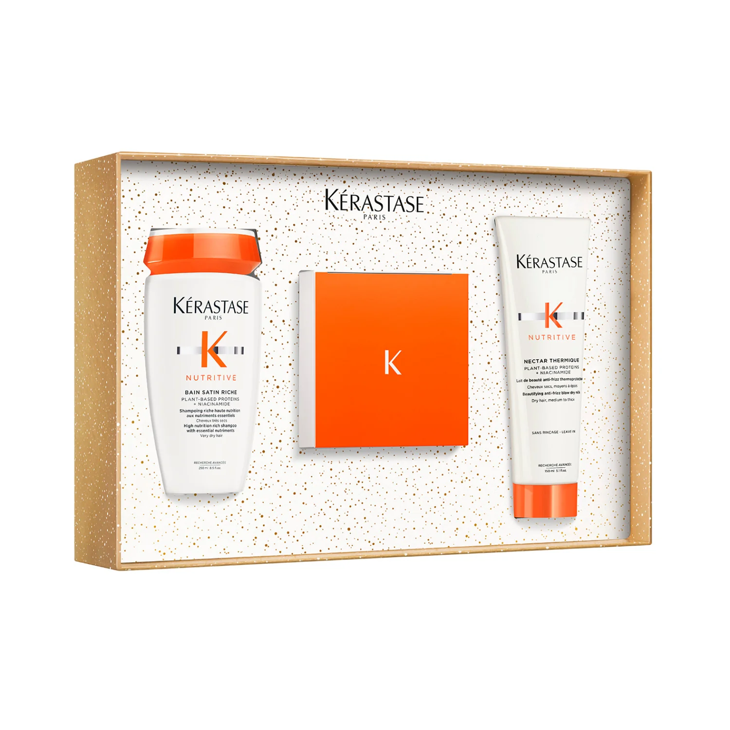 Nutritive Holidays 2025 Geschenkset – Haarpflege-Sets, Nährendes Shampoo, Feuchtigkeitsspendende Haarmaske, Hitzeschutzspray