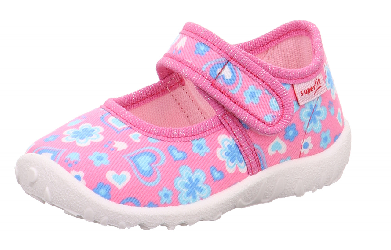 SPOTTY - Rosa/TürkisHausschuh mit Klettverschluss