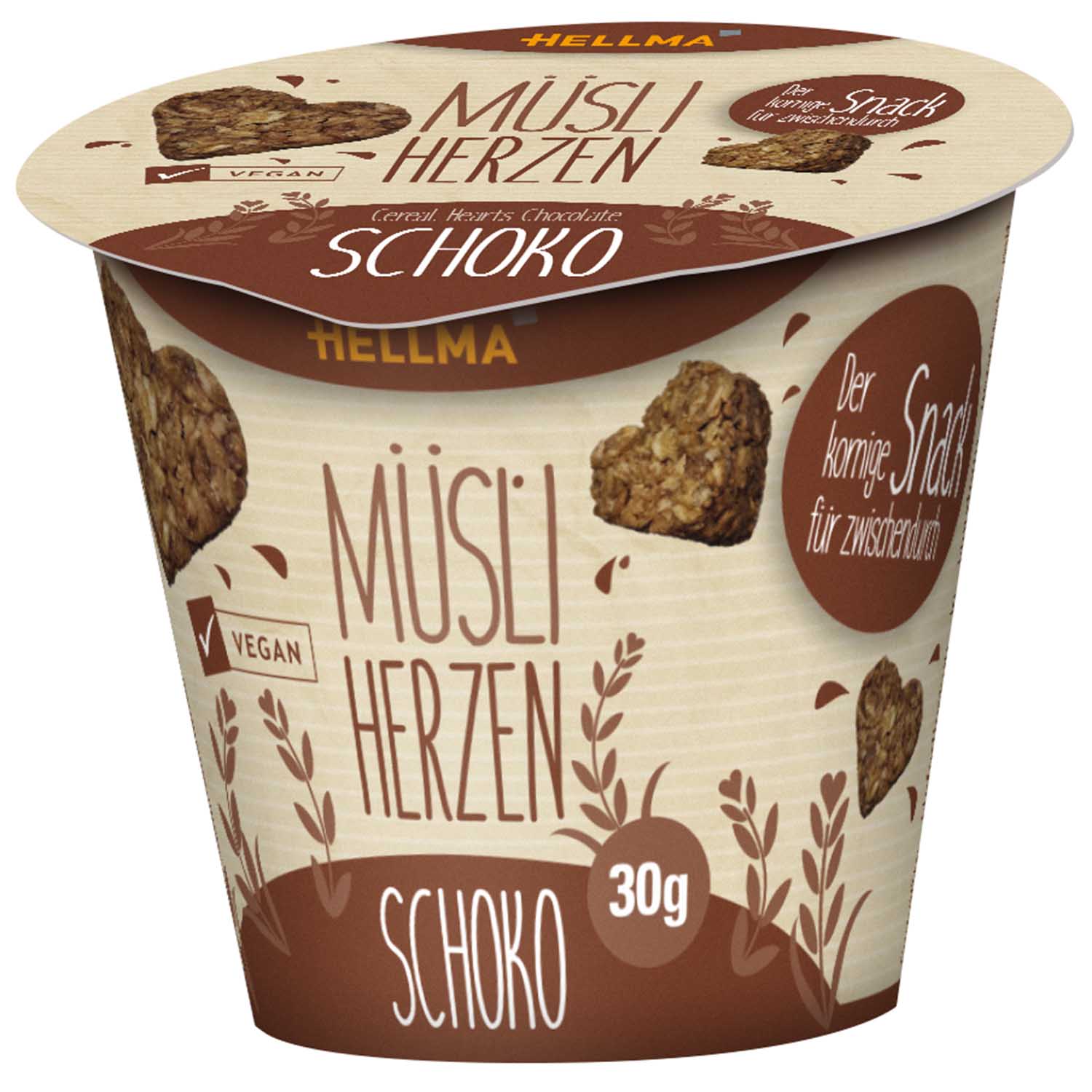 Hellma Müsli Herzen Schoko 18x30g