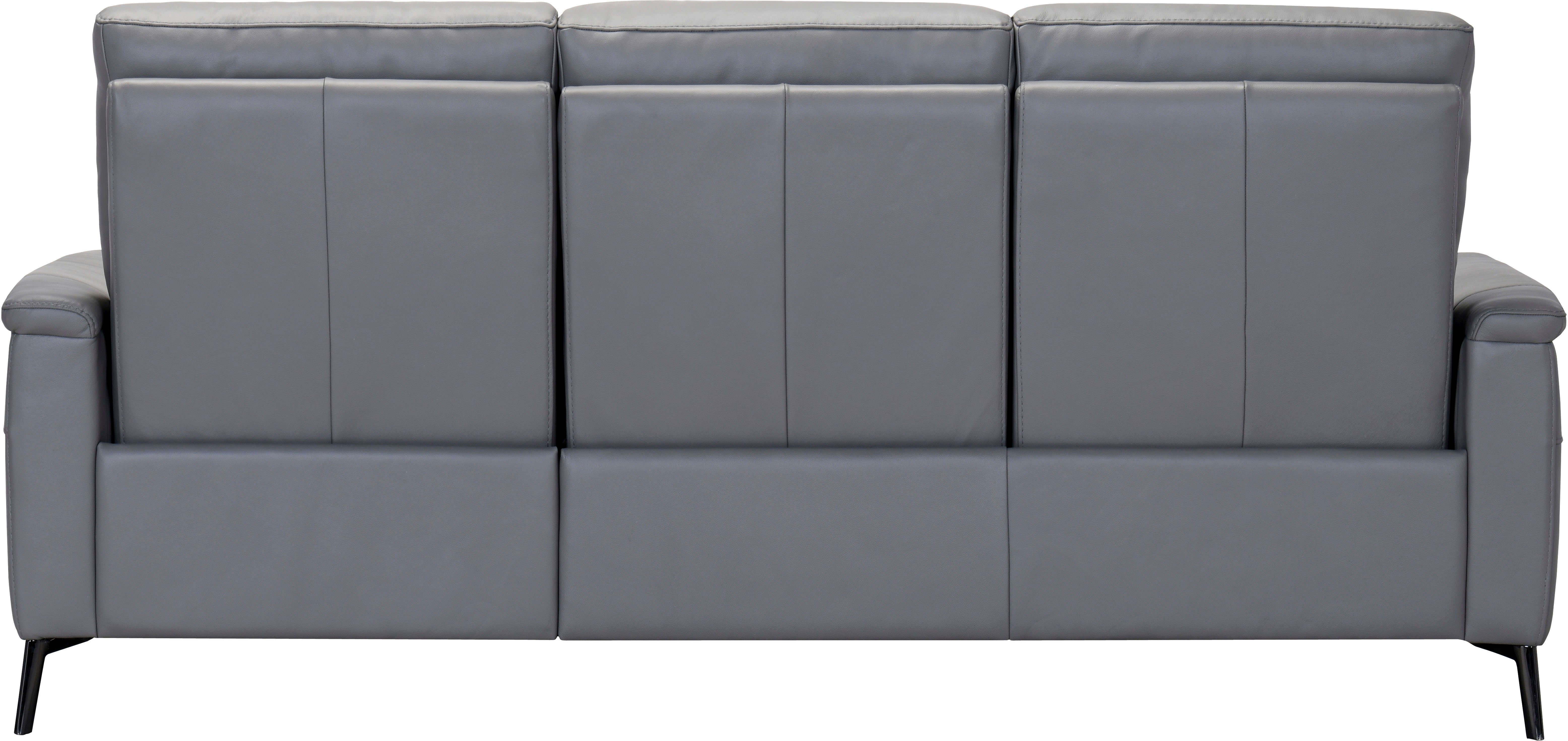 Places of Style 3-Sitzer Barano, Relaxsofa in Leder und Webstoff, elektrische Relaxfunktion in 2 Sitzen, Kopfteilverstellung und USB