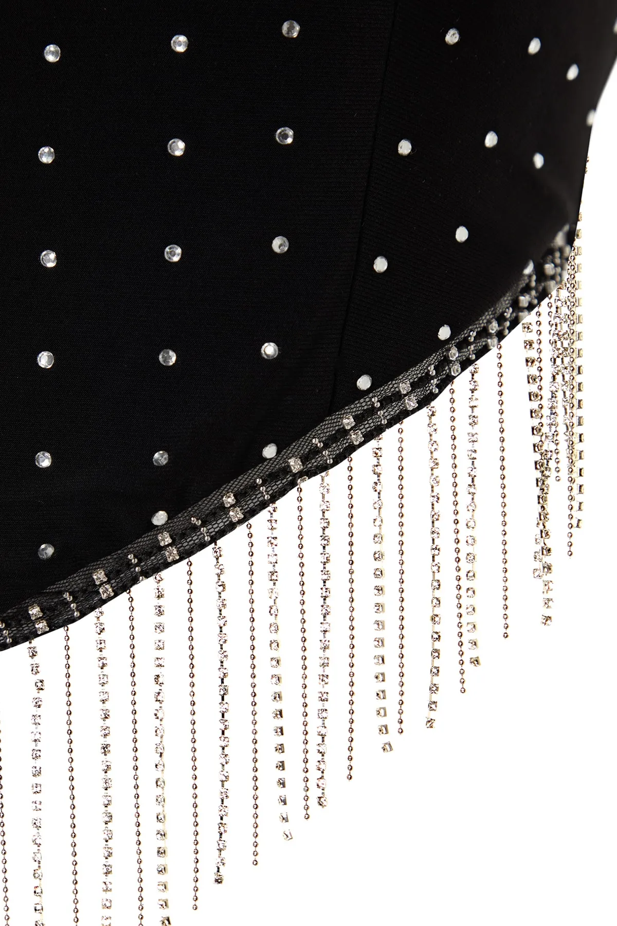 Trendyol Collection  Schwarzes, bauchfreies, gefüttertes, gestricktes Bustier mit glänzendem Stein TPRSS23BS00109