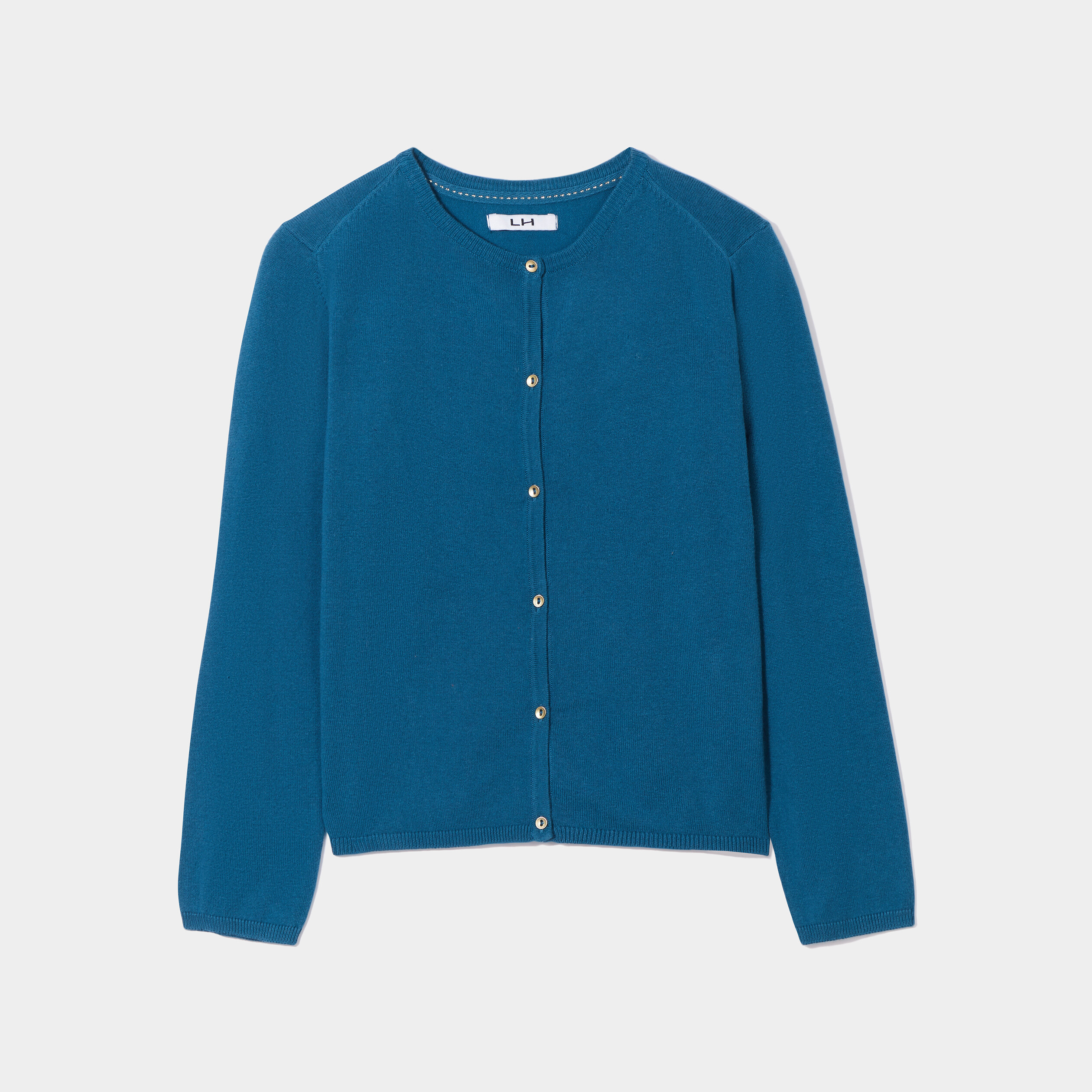 Gilet boutonné bleu canard fille | La Halle