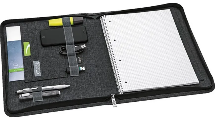 WEDO Schreibmappe Textil grau grau