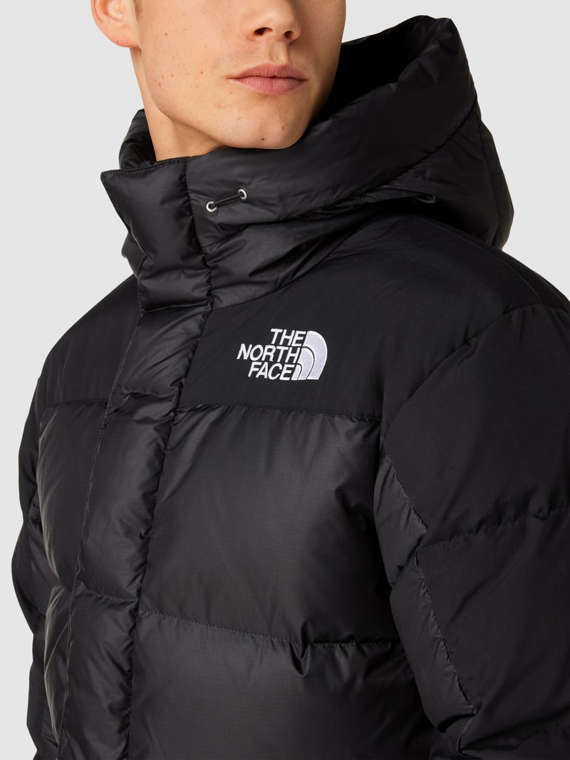 Daunenjacke mit Label-Stitching in schwarz