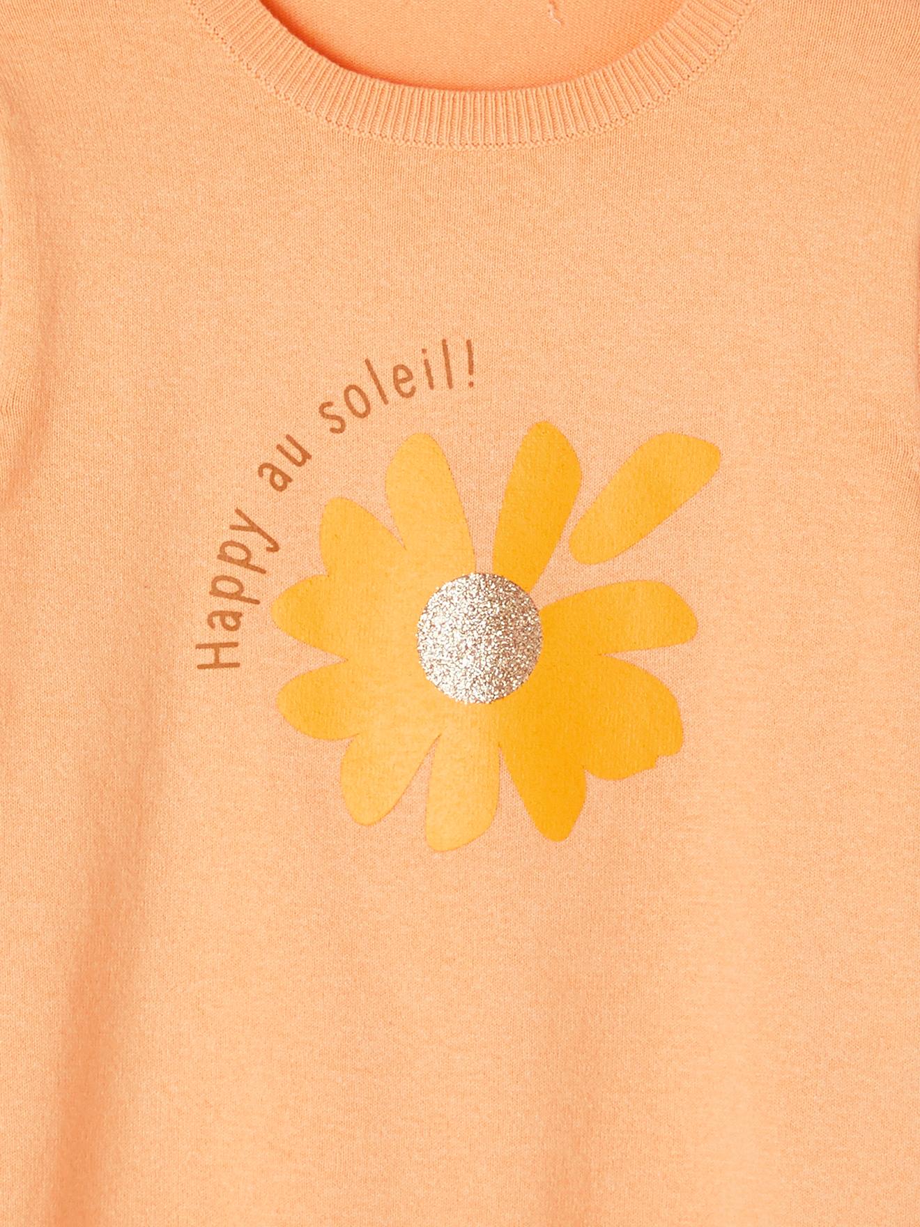 Pull Basics à message détails irisés fille framboise
