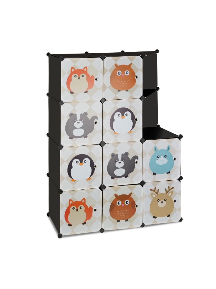 relaxdays Steckregal Kinderzimmer in Bunt - (B)110,5 x (H)145 x (T)46,5 cm günstig kaufen onesize