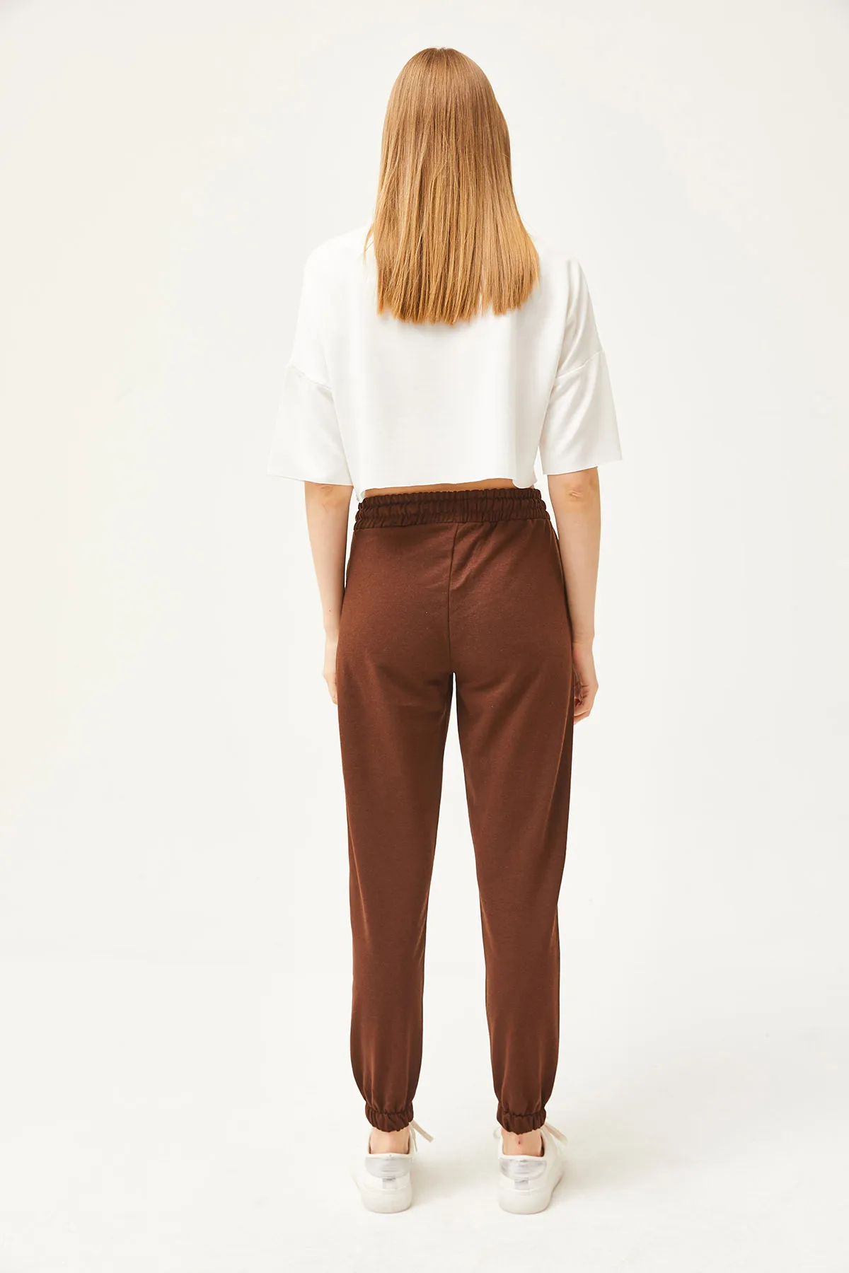 Olalook  Bitter Brown Damen-Jogginghose mit Taschen und elastischem Bund EŞF-00000066