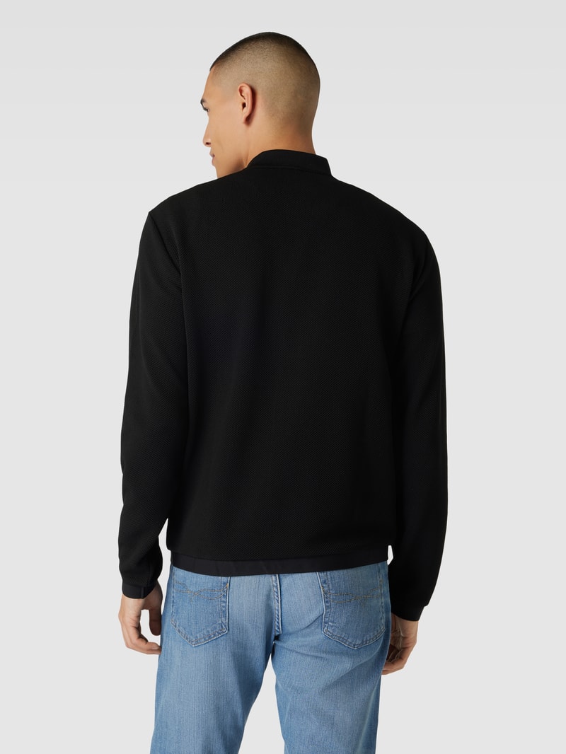 Sweatjacke mit Label-Applikation in schwarz