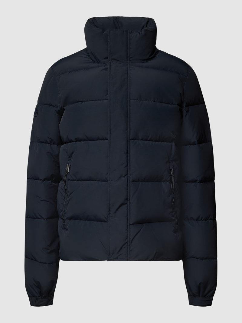 Steppjacke mit Stehkragen in dunkelblau