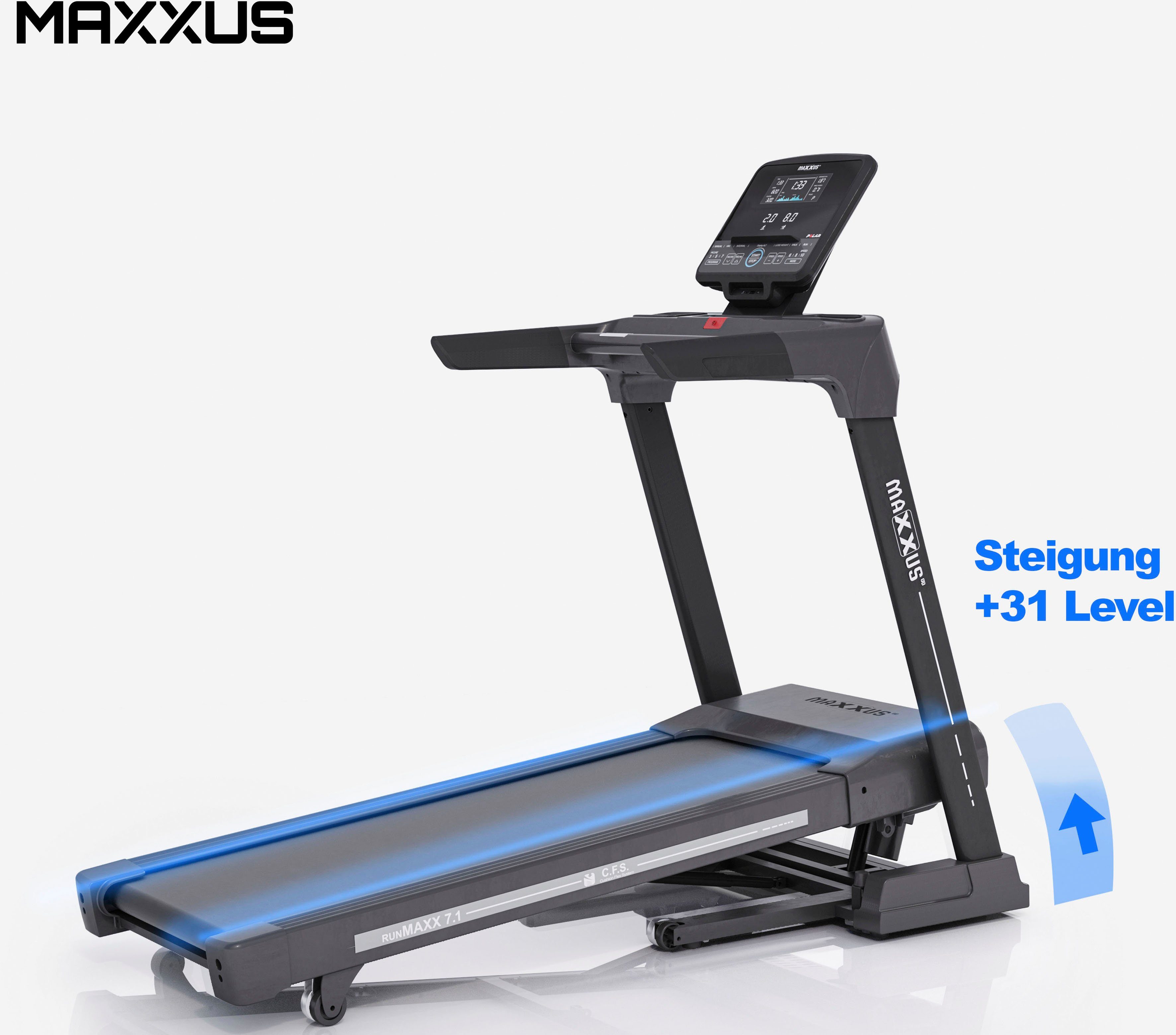 MAXXUS Laufband RunMaxx 7.1, mit Schrittzähler und 31 Steigungsstufen