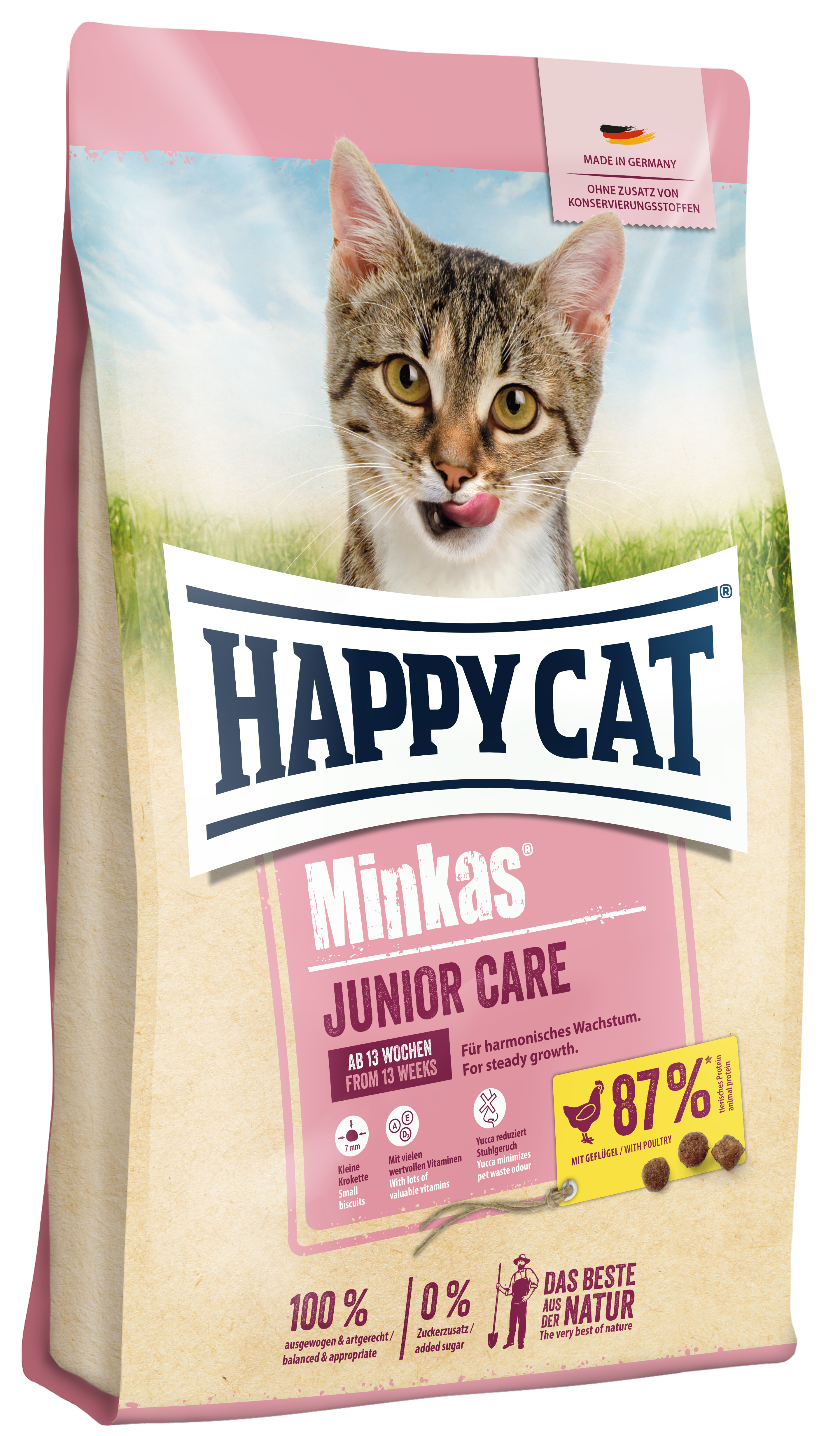 HAPPY CAT Trockenfutter HAPPY CAT Minkas Junior Care Geflügel 10 kg