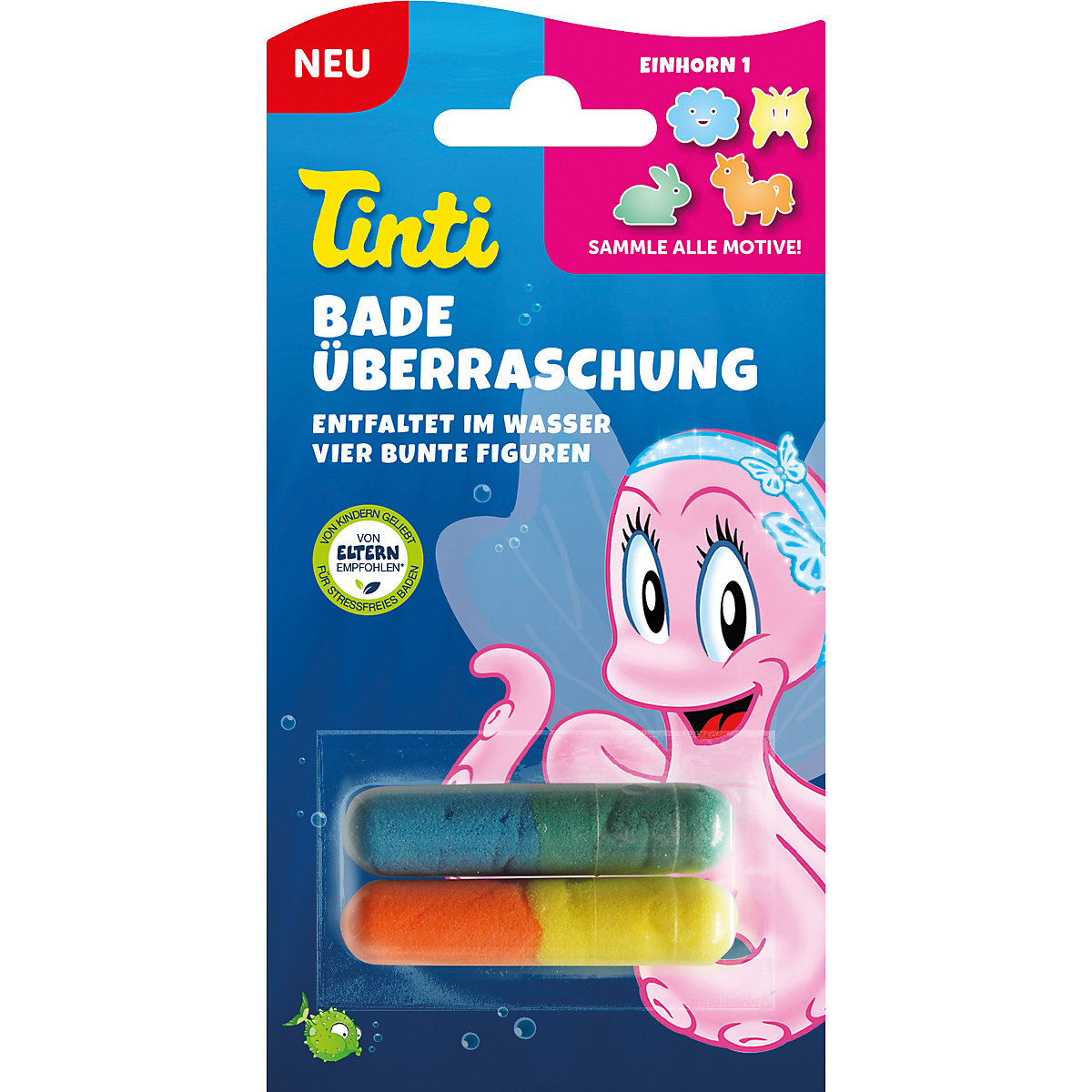 Badeüberraschung, 10er Pack, Badebohnen mit Schwammfiguren