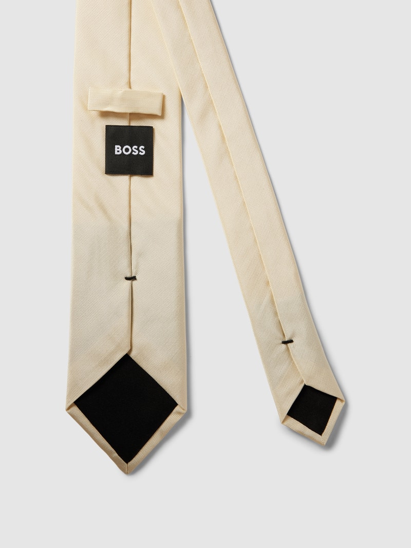 Krawatte mit Label-Patch in offwhite