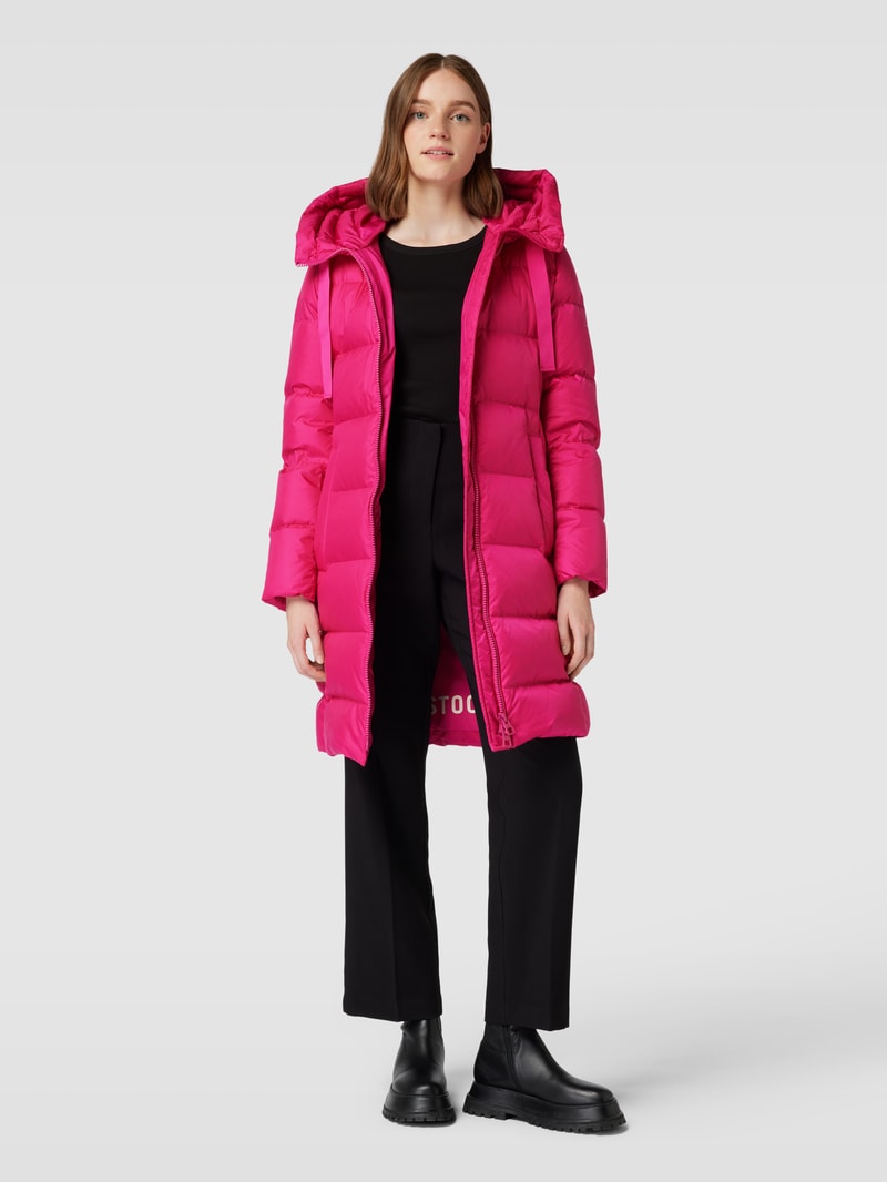 Daunenmantel mit Kapuze in pink
