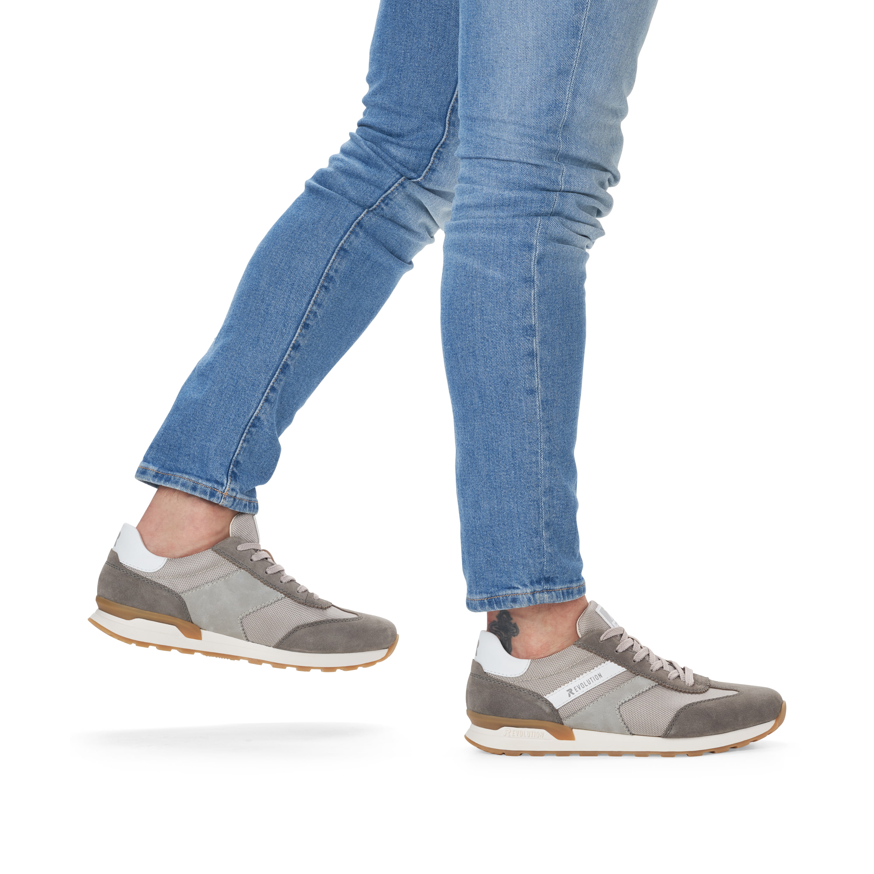 Rieker Herren Sneaker Low shadow-grey clay-beige