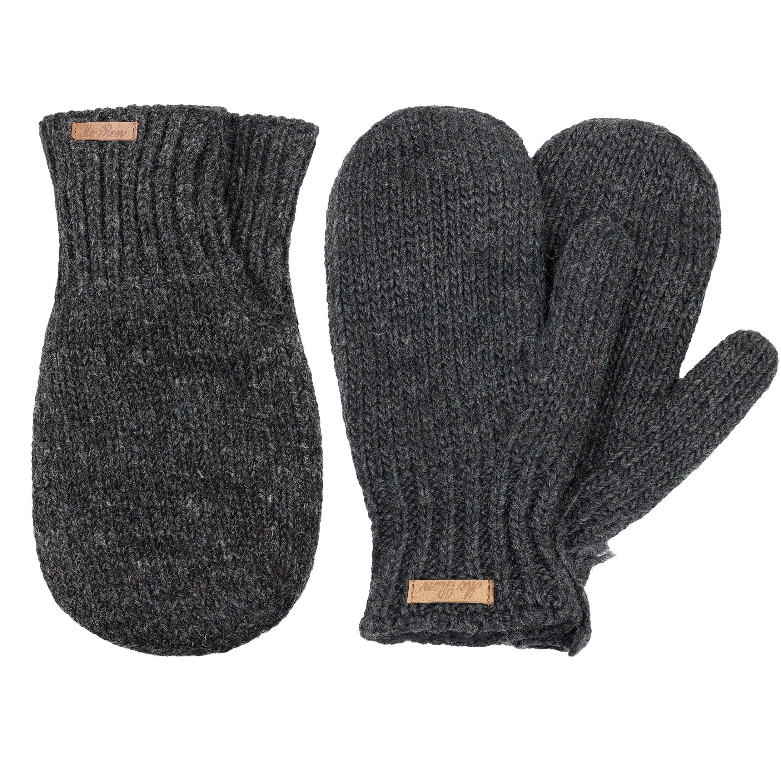 McRon Strickhandschuhe SET aus Pärchenhandschuh Modell Valentin und den passenden Fäustlingen (Set, mit den passenden Fäustlingen) mit Fleecegefüttert, hoher Schurwollanteil