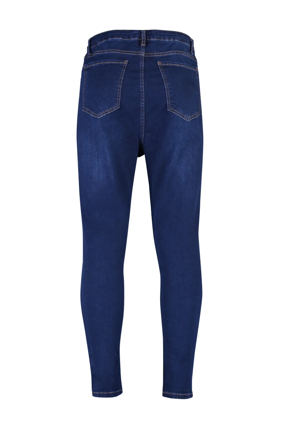 Trendyol Curve  Marineblaue, dehnbare Skinny-Jeans mit hoher Taille TBBAW23JE00003