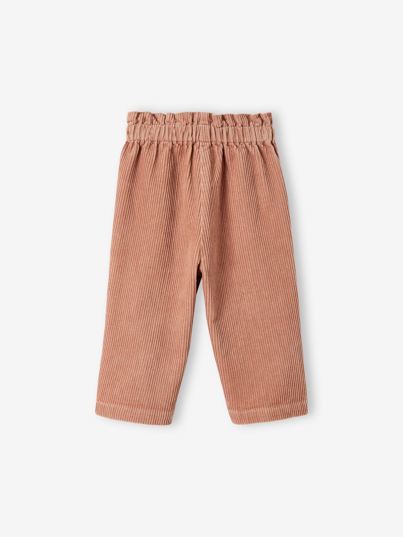 Pantalon large en velours côtelé bébé cappuccino