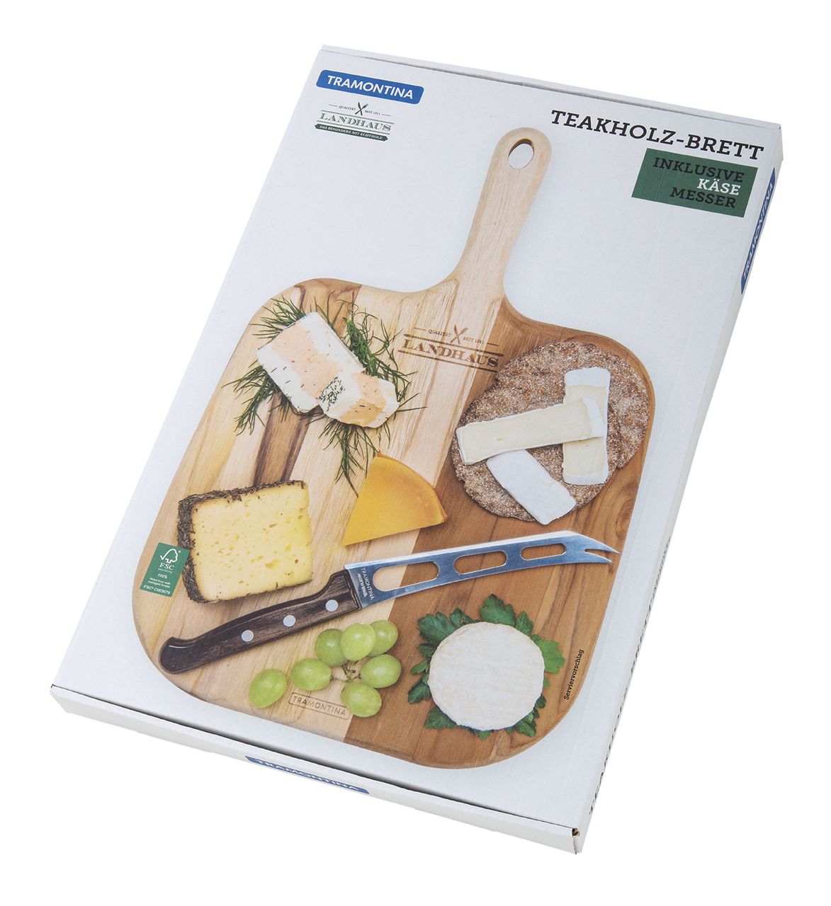 Tramontina Geschenkset Schneidebrett Teak inkl. Käsemesser