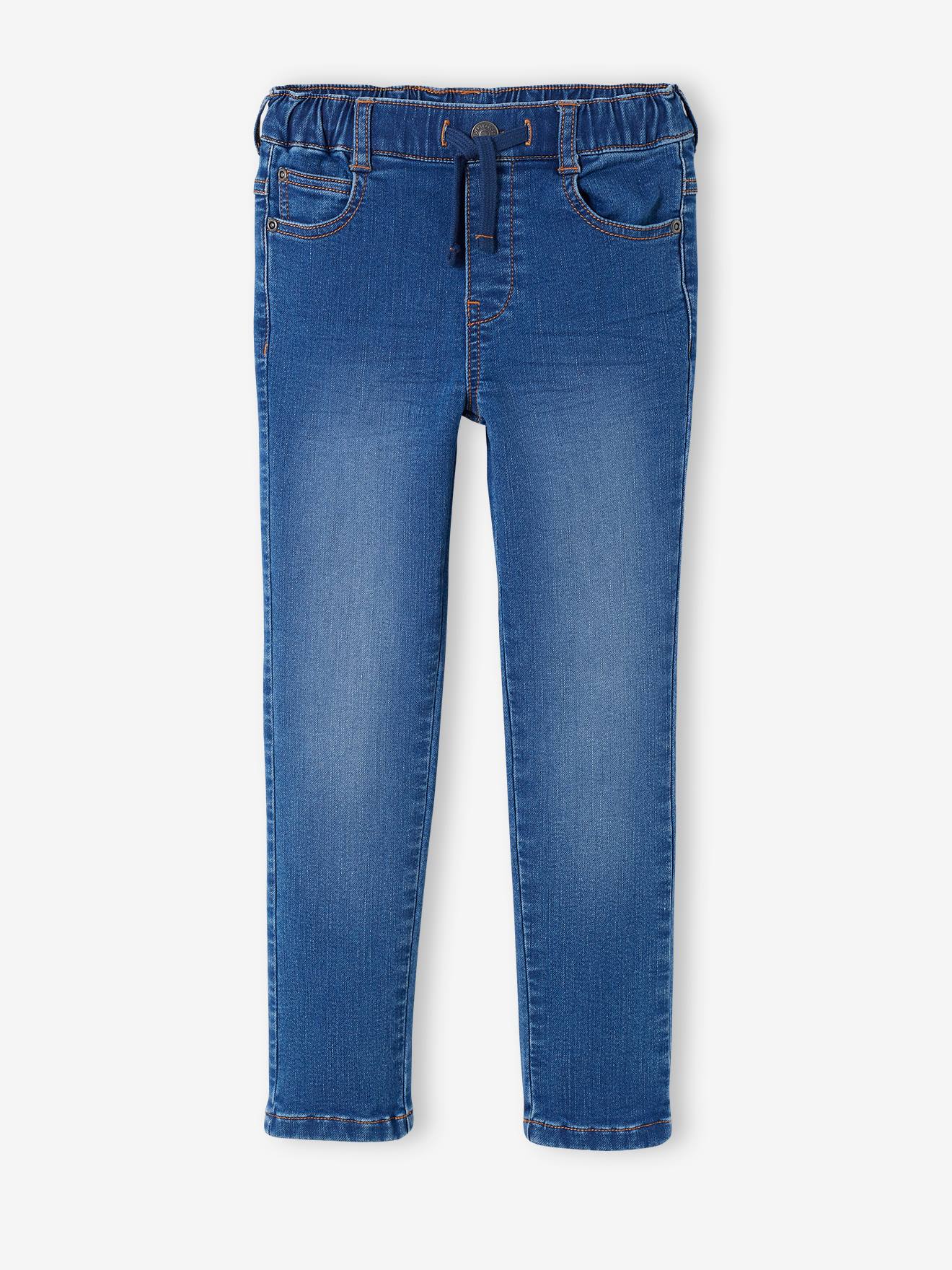 Slim en molleton effet denim garçon facile à enfiler stone