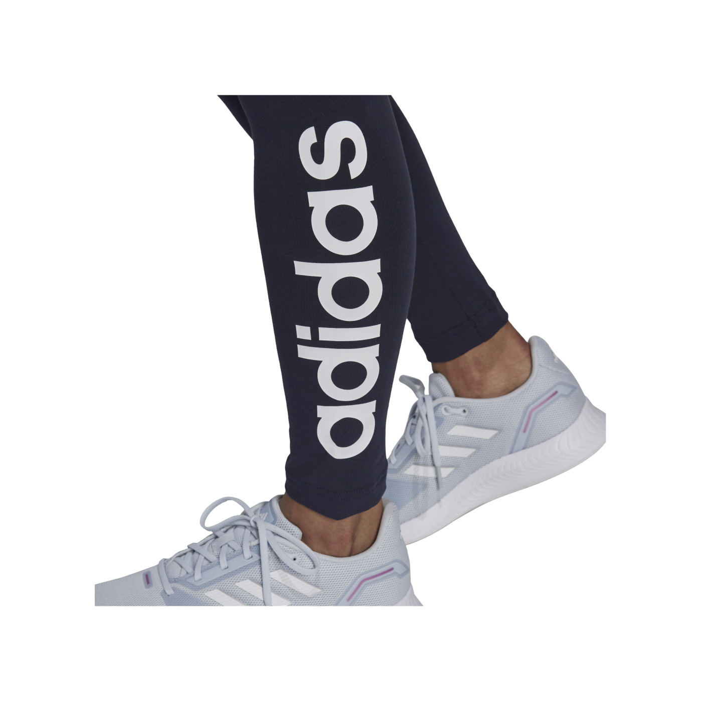 adidas Ess High Waist Leggings Damen Blau Weiss
