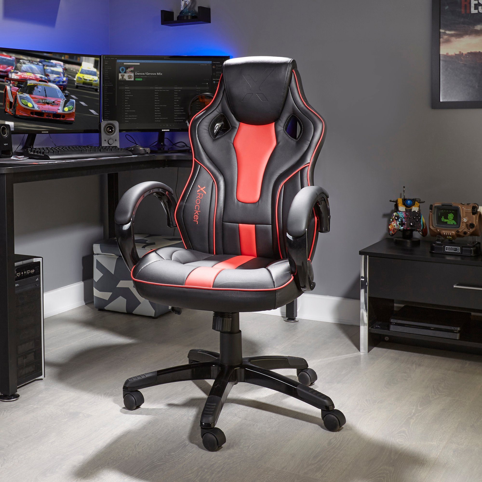 X Rocker Gaming-Stuhl Maverick - Ergonomischer Bürodrehstuhl für Jugendliche & Erwachsene